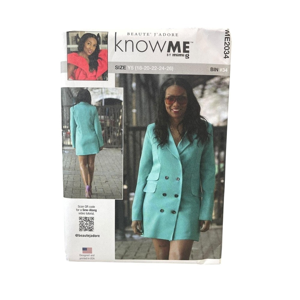 Knowme ME2034 Misses' Blazer Dress Jacket Y5‎ (18-20-22-24-26)